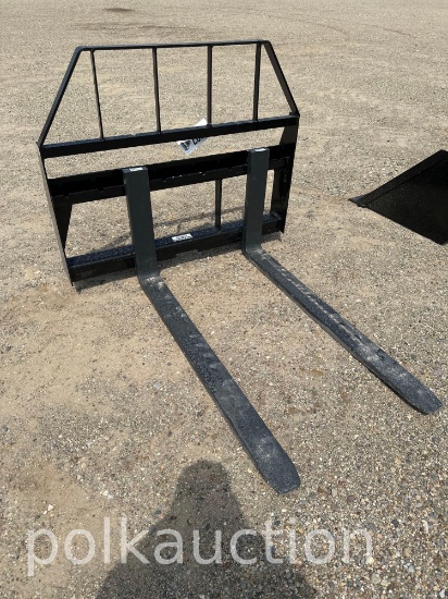 5527-NEW KIVEL SKIDSTEER/TRACTOR PALLET FORK ATTACHMENT-3500# CAPACITY