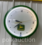 JOHN DEERE NEON LIGHTED CLOCK - 19.5
