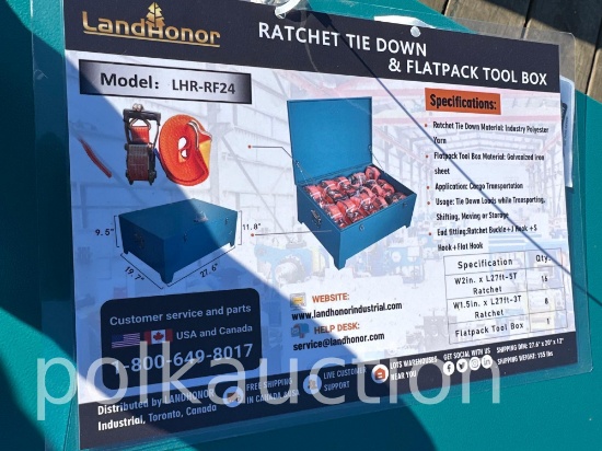 467 - RATCHET TIE DOWN AND FLATPACK TOOL BOX
