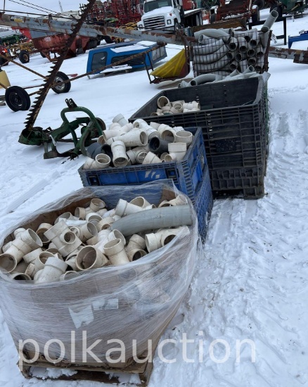 813 - (4) TOTES OF MISC PVC FITTINGS