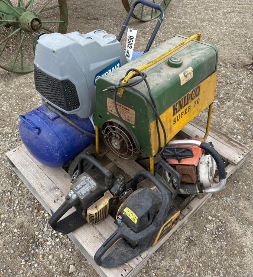 9582 - KOBALT COMPRESSOR, CHAINSAWS, BULLET HEATER
