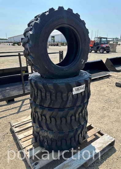 10634 - (4) NEW 12-16.5 FORERUNNER SKIDSTEER TIRES
