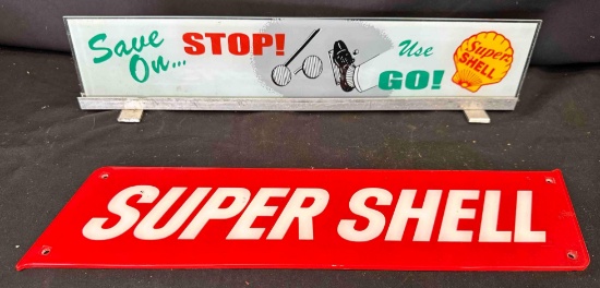 (2) ACRYLIC SHELL SIGNS