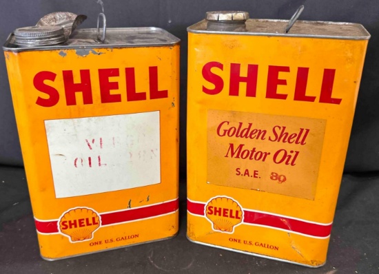 (2) SHELL GALLON LUBRICANT CANS - EMPTY