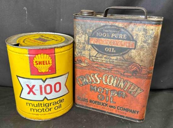 SHELL X-100 GALLON & PENNSLYVANIA (SEARS) GALLON -EMPTY