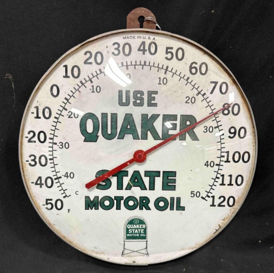 QUAKER STATE THERMOMETER - 12"