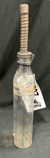 LINCO MARATHON GLASS QUART OIL BOTTLE