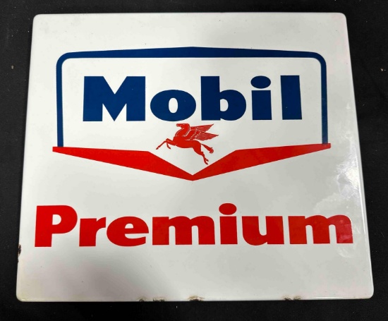 MOBIL PREMIUM PORCELIAN SIGN - 12" x 14" - SINGLE SIDED