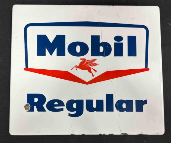 MOBIL REGULAR PORCELIAN SIGN - 12" x 14" - SINGLE SIDED
