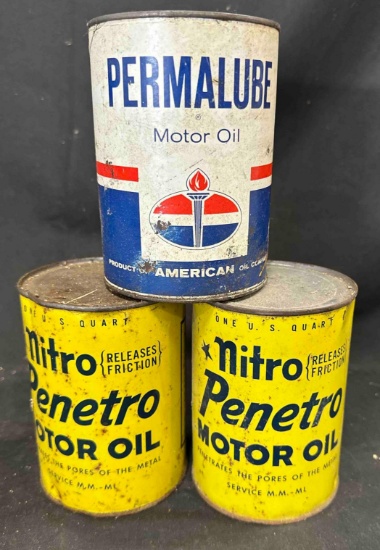 (2) NITRO PENETRO & (1) AMERICAN STANDARD OIL CAN - SOME ARE FULL