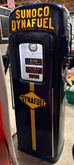 M&S MODEL 80 SUNOCO DYNAFUEL GAS PUMP - REPOP GLOBE - 62"