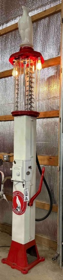 BOWSER MODEL C77 WHITE EAGLE VISIBLE GAS PUMP - REPOP GLOBE - 10'