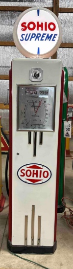 RAPIDAYTON MODEL 1420 SOHIO GAS PUMP - REPOP GLOBE - 79"
