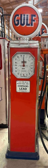 TOKHEIM MODEL 871 GULF GAS PUMP - REPOP GLOBE - 75"