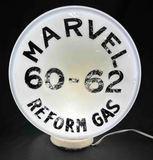MARVEL 60-62 REFORM GAS PUMP GLOBE - ORIGINAL - PAINTED - 13.5"