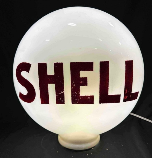 SHELL ONE PIECE GAS PUMP GLOBE - ORIGINAL - 16"