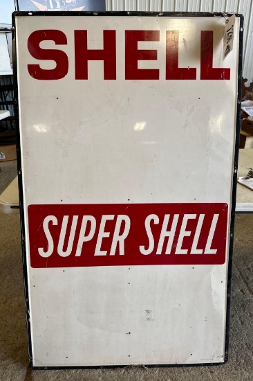 SUPER SHELL TIN SIGN - 60" x 36" - SINGLE SIDED