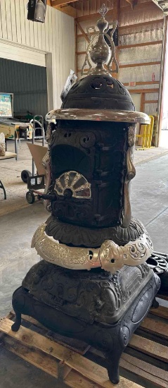 C. EMRICH FLORENCE HOT BLAST PARLOR WOOD COAL STOVE - 5'2"