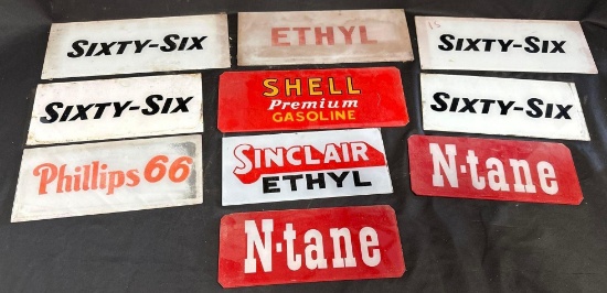 ASSORTED GAS PUMP AD GLASS