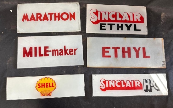 ASSORTED GAS PUMP AD GLASS