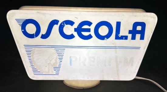 OSCEOLA PREMIUM GAS PUMP GLOBE - PLASTIC - ORIGINAL - ONE SIDE DAMAGED - 16"
