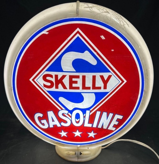 SKELLY GAS PUMP GLOBE - ORIGINAL LENSES - 13.5"
