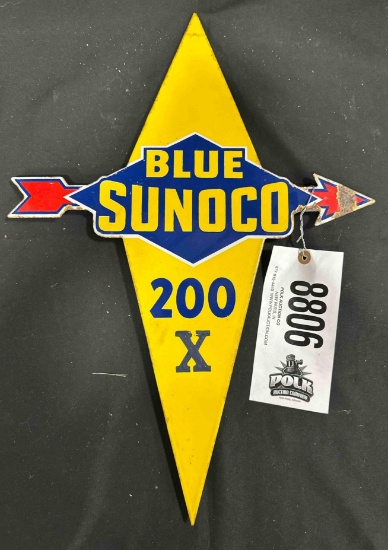 BLUE SUNOCO 200x PORCELIAN SIGN - 15" x 21" - SINGLE SIDED
