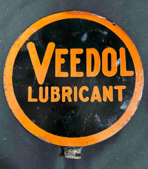 VEEDOL LUBRICANT PORCELAIN SIGN - 7" ROUND - DOUBLE SIDED