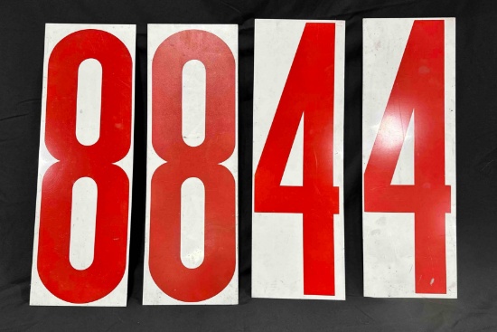 FUEL STATION TIN NUMBERS - 8" x 24" - DOUBLE SIDED