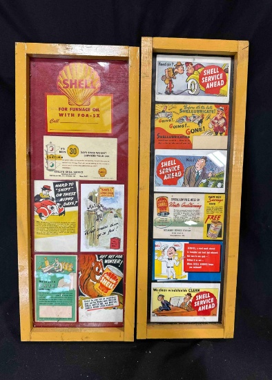 (2) FRAMED SHELL MEMORABILIA - 7.75" x 22.5"