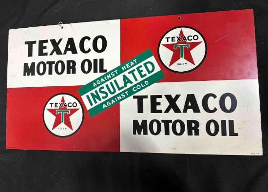 TEXACO TIN SIGN - 11" x 21.5" - SINGLE SIDED