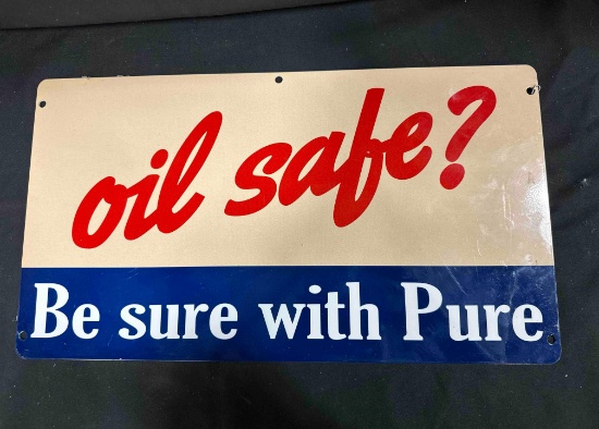 PURE OIL PORCELIAN SIGN - DOUBLE SIDED
