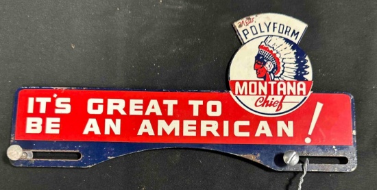 MONTANA CHIEF 'ITS GREAT TO BE AN AMERICAN!' TOPPER - 4.5" x 10"