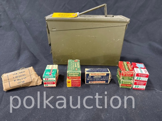 (10) BOXES MISC.VINTAGE .22LR, .22SH, .25A