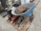 PALLET w/ AIR COMPRESSOR & WHEELBARROW, ETC (WF)