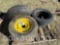 (2) 6.00-16 TIRES, (2) 7.60-15 TIRES ON RIMS (1) 9.5L-14 TIRE ON RIMS (CF)