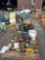 PALLET OF MISC. SHOP SUPPLIES w/ ELLIS BELT GRINDER (CF)