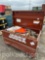 STEEL JOB BOX w/ MISC. TRACTOR PARTS (CF)