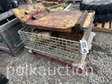 CRATE OF MISC TRACTOR PARTS & CHAIN (WF)
