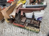 PALLET OF MISC STEPS, MUFFLERS, BOLTS, ETC (WF)