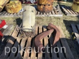 PALLET OF (2) FRONT WEIGHTS, CYLINDERS, ETC. (CF)