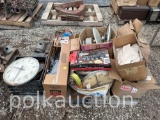 PALLET OF MISC. TRACTOR PARTS, SHOP SUPPLIES, ETC. (CF)
