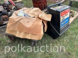 ROLLIGN CART w/ TRACTOR HEAD & BOX OF MISC. FASTENERS (CF)