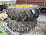 (2) 18.4-38 TIRES/RIMS w/ CAST CENTERS (CF)