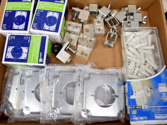 BOX OF ELECTRICAL SUPPLIES