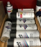 BOX OF SPRAY ENAMEL PAINT CANS