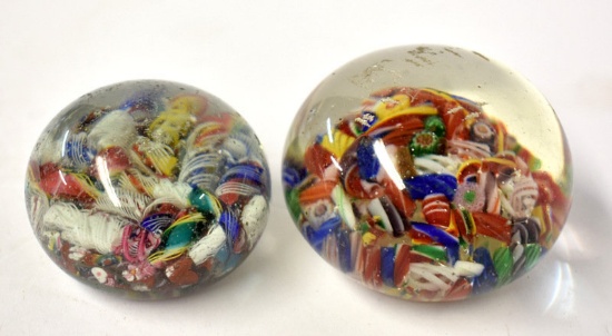TWO ANTIQUE MACEDOINE PAPERWEIGHTS (CASA CHARITY ITEM)
