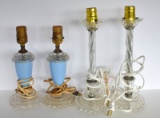 TWO SETS OF VINTAGE BOUDOIR LAMPS