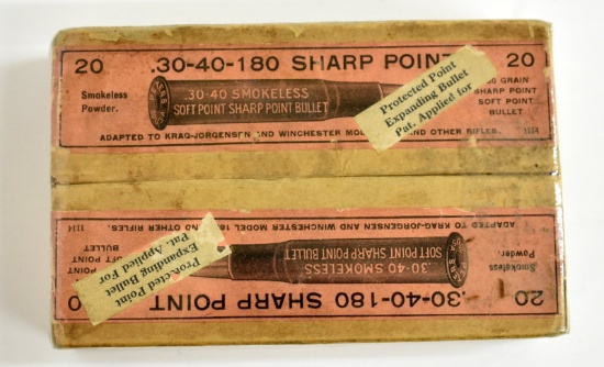 VERY RARE .30-40-180 SHARP POINT AMMUNITION