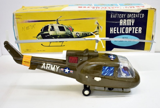 VINTAGE BATTERY OPERATED ARMY HELICOPTER